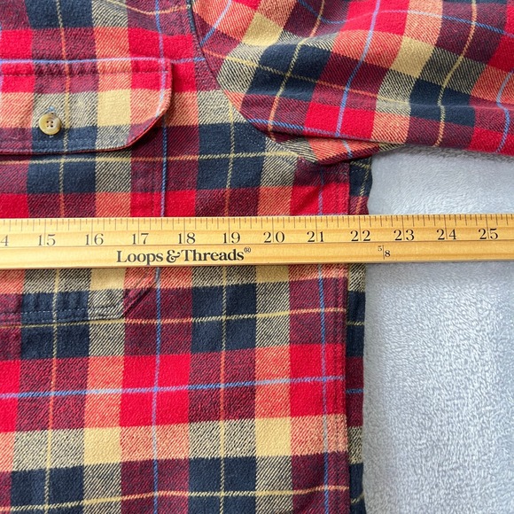 Fjallraven Singi Heavy Flannel Shirt Mens Large Red Plaid Regular Fit Outdoor - Picture 9 of 11